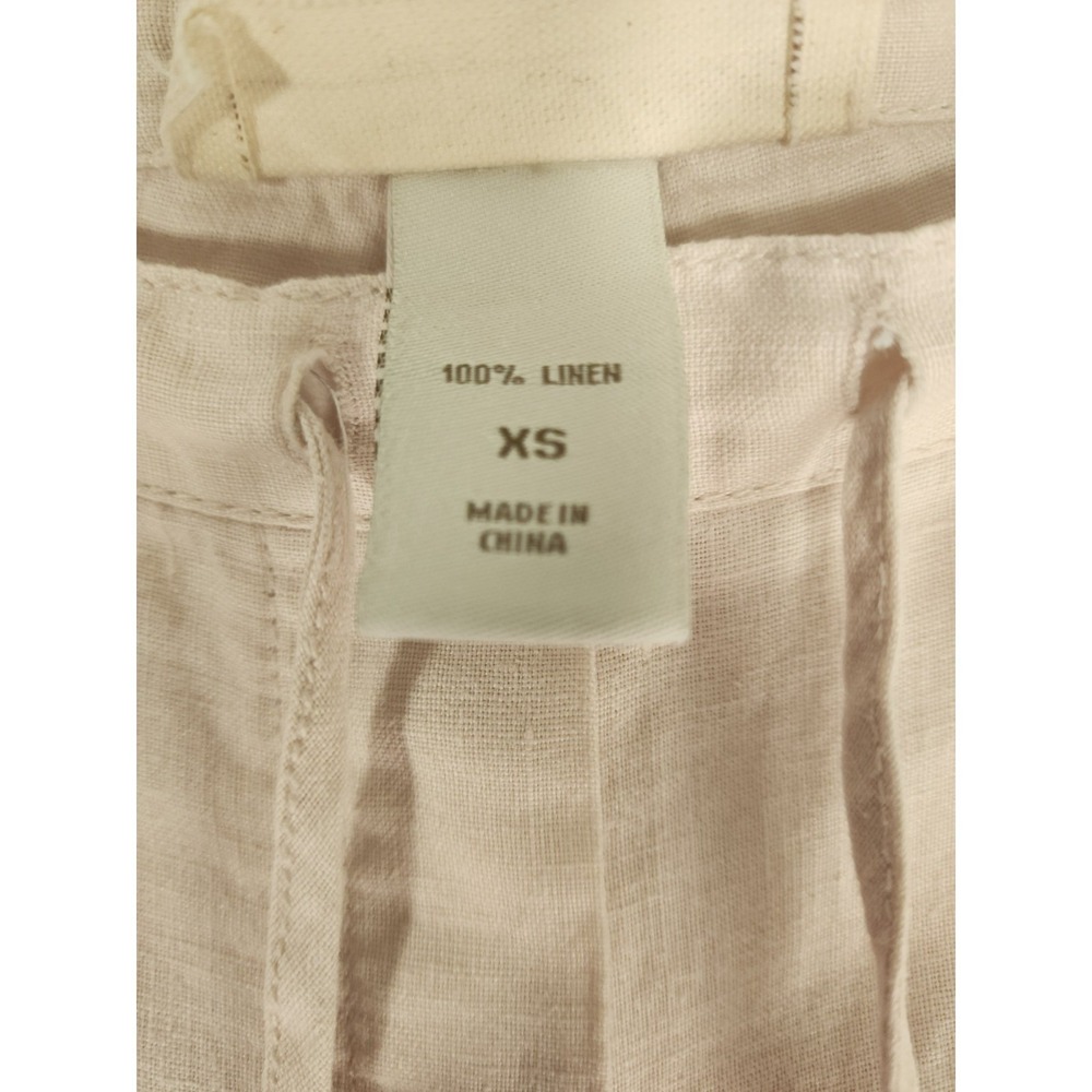 J. Crew London Jean XS 100% Linen Beige Wide Leg Drawstring Pants Coastal Chic - Picture 2 of 7